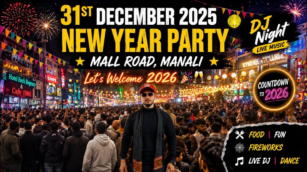 31st Dec.’2025 from Mall Road, Manali | Happy New Year 2026 | New Year Eve | 
