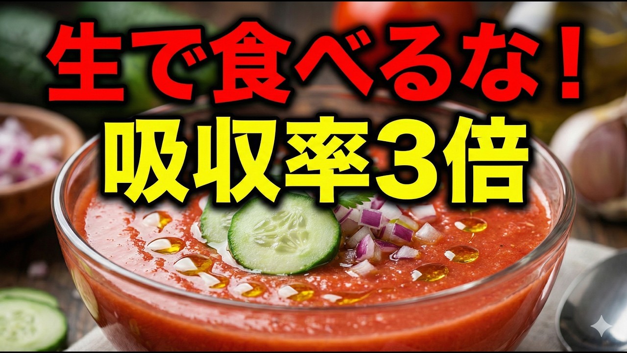 【高血圧対策】🍅 生のままじゃ損！トマトの栄養吸収率を【3倍】にする禁断のスープ
