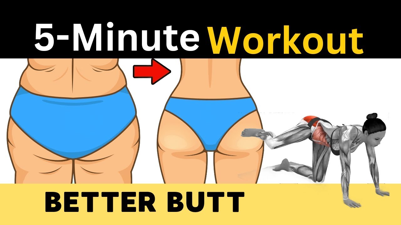 5 MINUTE BETTER BUTT WORKOUT LIFT AND TONE YOUR GLUTES ANY AGE SHAPING FOR WOMEN AT HOME!