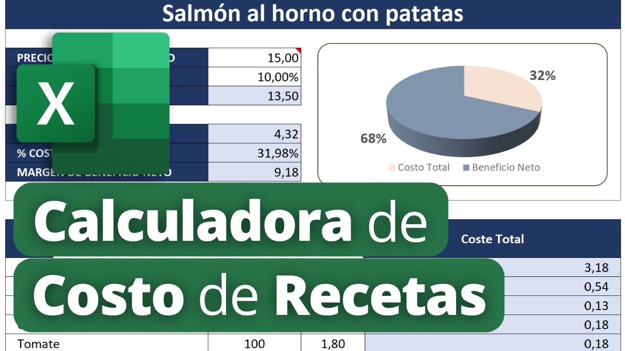 COSTO DE RECETAS en Excel para Restaurantes ✅ Plantilla Gratis