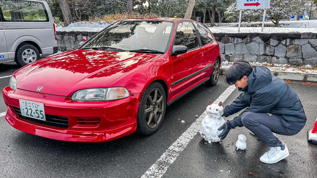 ［CIVIC EG6 POV］A Snowy Holiday Drive - Enjoying an Elegant Holiday at a Japanese Park
