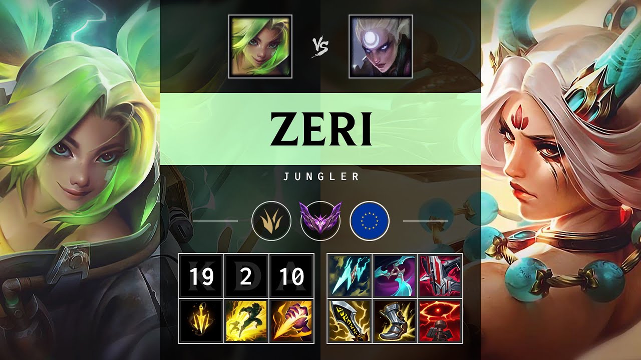Zeri Jungle vs Diana: Triple Kill, Legendary - EUW Master Patch 14.21