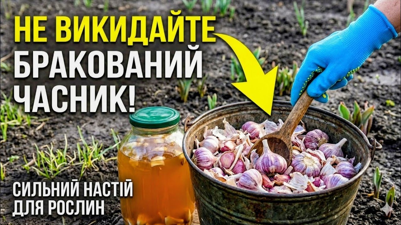 ЦІЛЕ ВІДРО бракованого часнику🧄Роблю настій для полуниці🍓розсади і овочів🌱