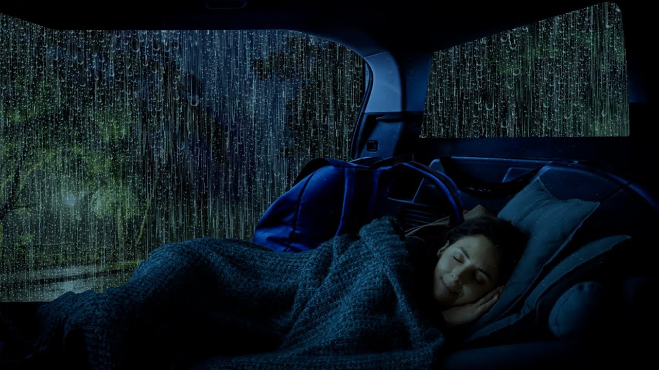 Il suono della pioggia battente sul tetto dell'auto ti aiuta a rilassarti profondamente e a dormire