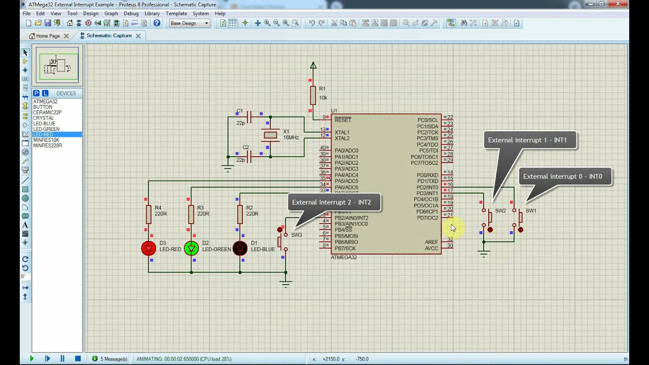 ATMega32 External Interrupt Example