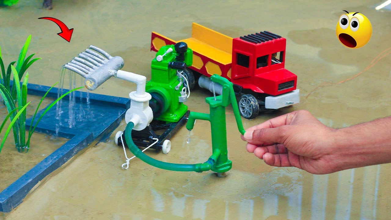 Catch fish using mini diesel engine water pump for fish | fishing exciting | diy tractor mini fish