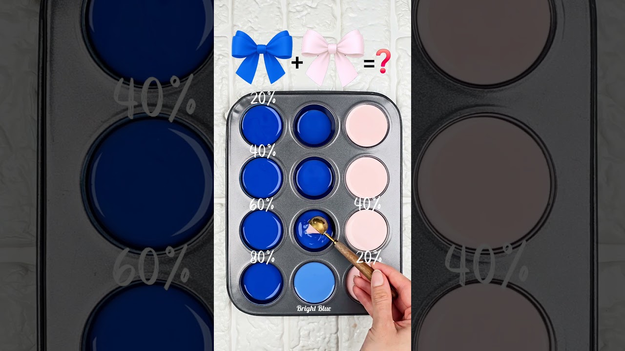 Deep Blue Meets Soft Pink: Color Blend Magic&rdquo;#colormixing #satisfying #colorpalette #colormix #asmr