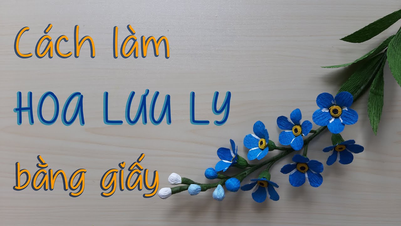 Làm hoa lưu ly bằng giấy nhún | How to make forget me not flower by crepe paper | Góc nhỏ Handmade