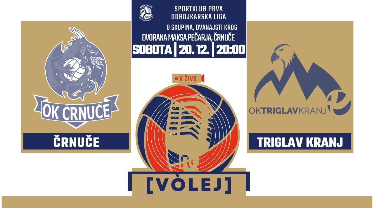 Črnuče : Triglav Kranj (dvanajsti krog Sportklub prve odbojkarske lige, B skupina)