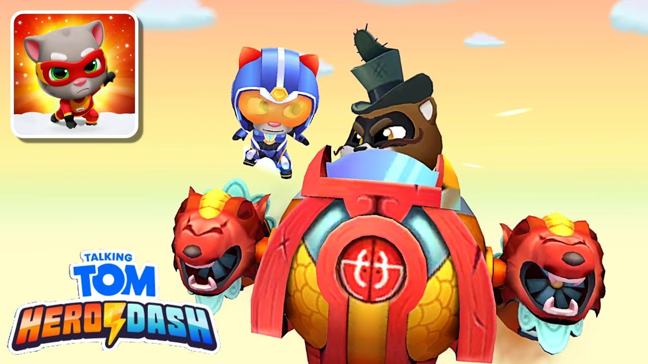 Talking Tom Hero Dash Lunar Score Madness 2024 Super Trooper Tom Collecting Stuff and Boss Battle