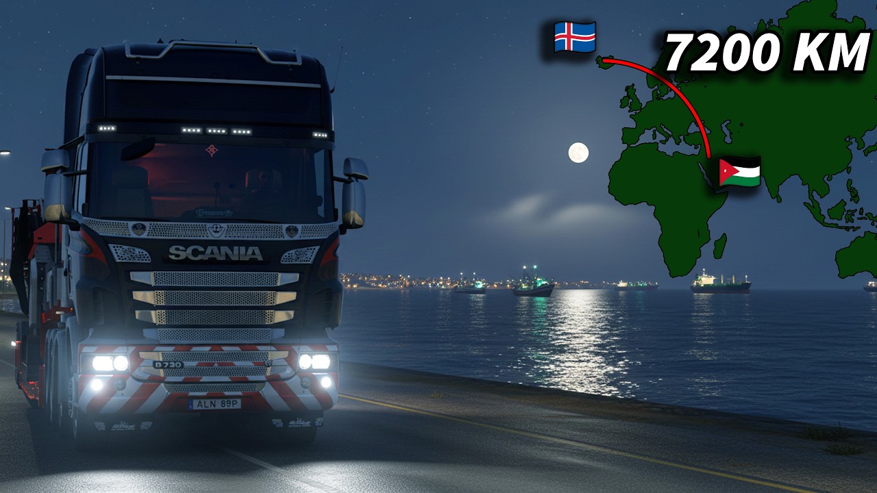 Arctic Circle to Desert Sands: 7200 KM Haul From ICELAND 🇮🇸 to JORDAN 🇯🇴 | ETS2 Mega Journey