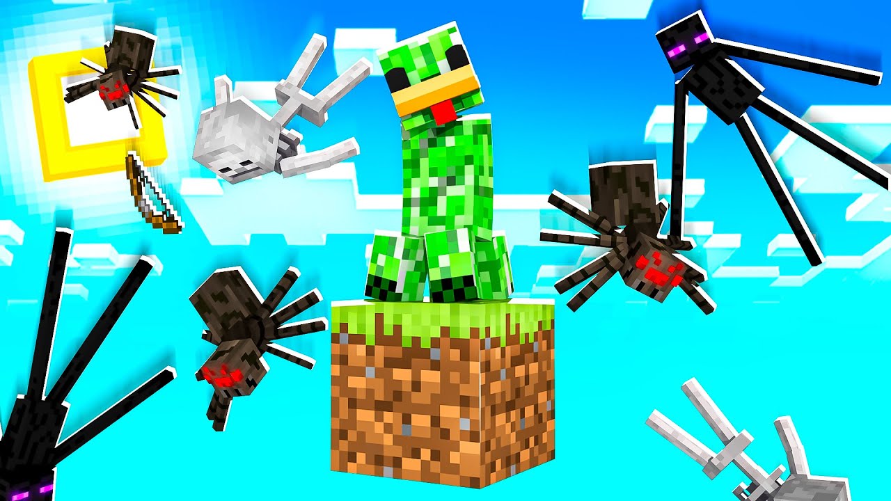 SOPRAVVIVO SOPRA UN SOLO BLOCCO DI MOSTRI - MINECRAFT ITA
