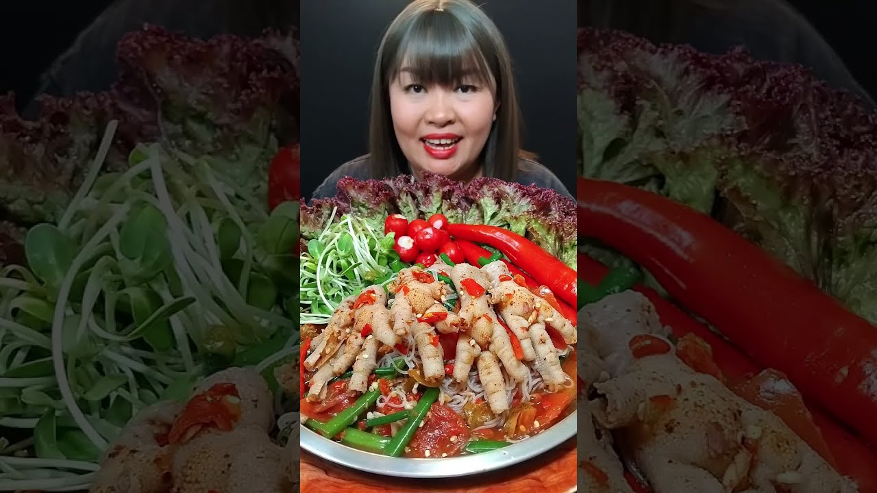 ตำซั่วขนมจีนใส่เล็บมือนางใส่ดอกหอม เมนูม้วนเส้นแซ่บมากๆ @ตั้งใจกิน