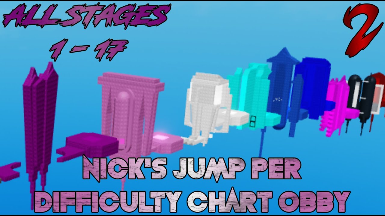 Nick's Jump Per Difficulty Chart Obby 2 [All Stages 1-17] (ROBLOX Obby)
