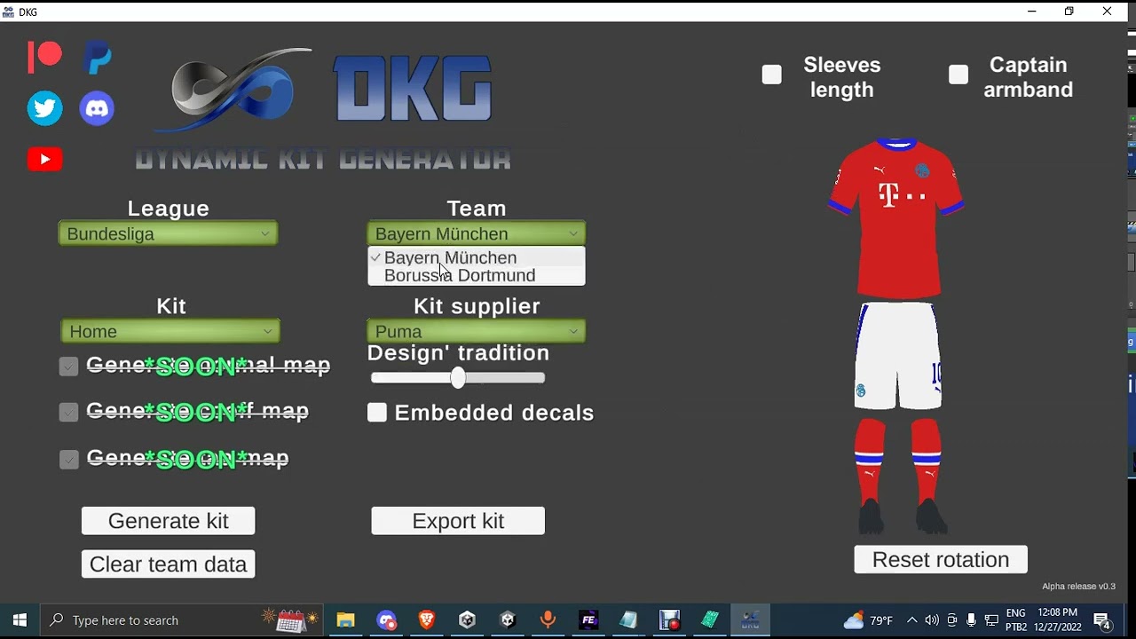 DKG - Dynamic kit generator v0.3 overview