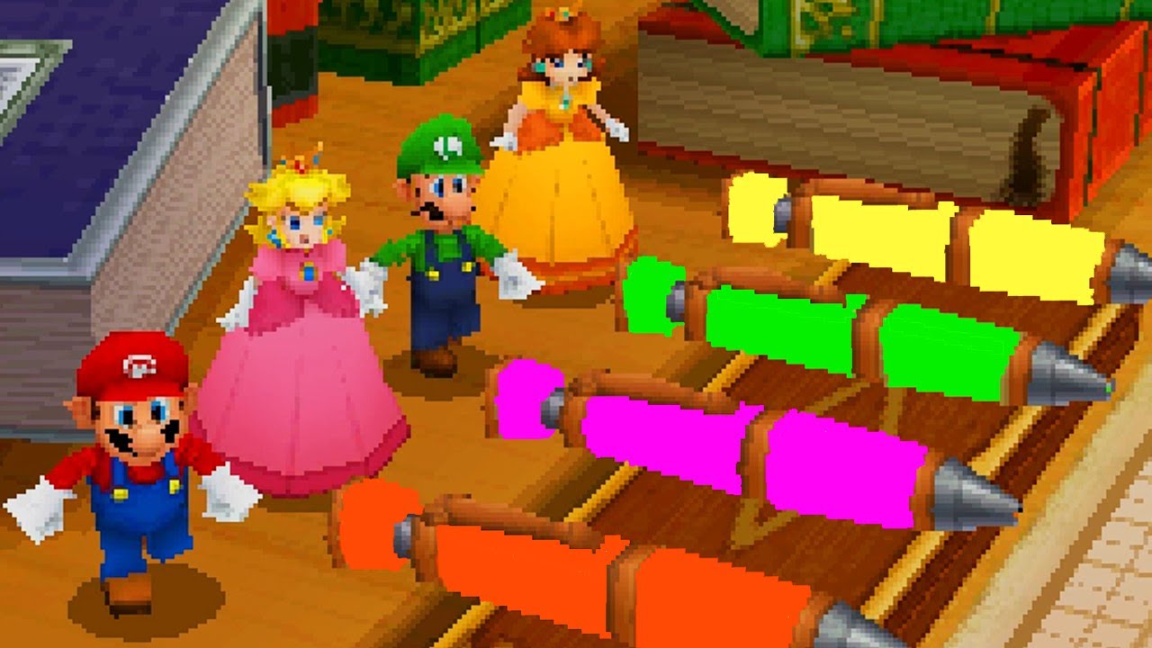 Mario Party DS MiniGames - Mario Vs Peach Vs Luigi Vs Daisy (Master Cpu)