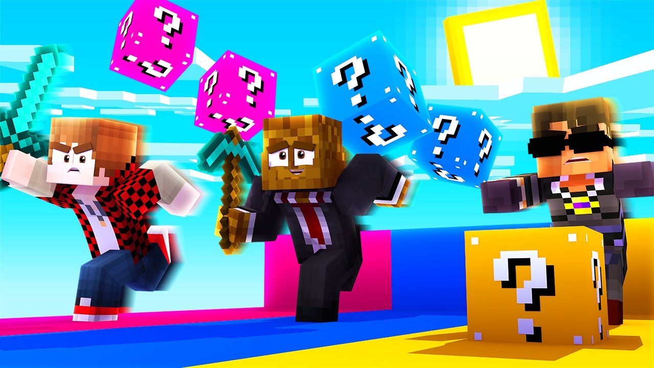 Minecraft Lucky Block RACE! VS JeromeASF, SkyDoesMinecraft and Bajan Canadian