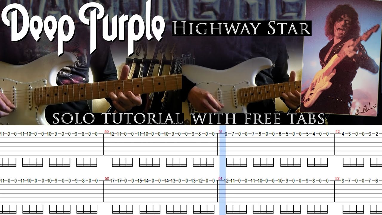 Deep Purple - Highway Star guitar solo lesson (with tablatures and backing tracks)