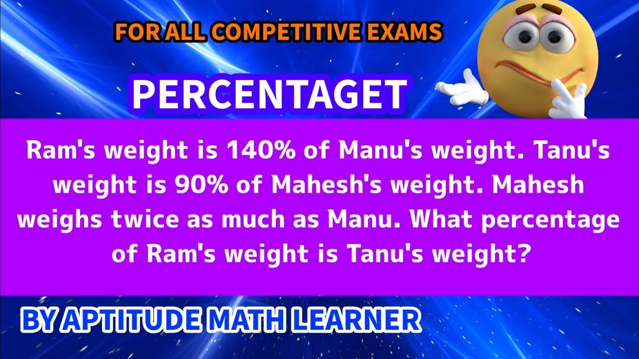 Ram's weight is 140% of Manu's weight. Tanu's weight is 90% of Mahesh's weight.