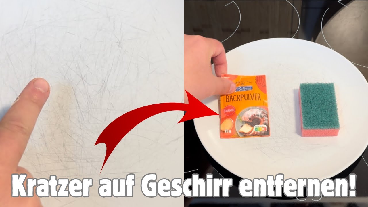 SO entfernst du KRATZER und SCHWARZE STREIFEN auf GESCHIRR! Wie bekommt man Kratzer auf Teller weg?