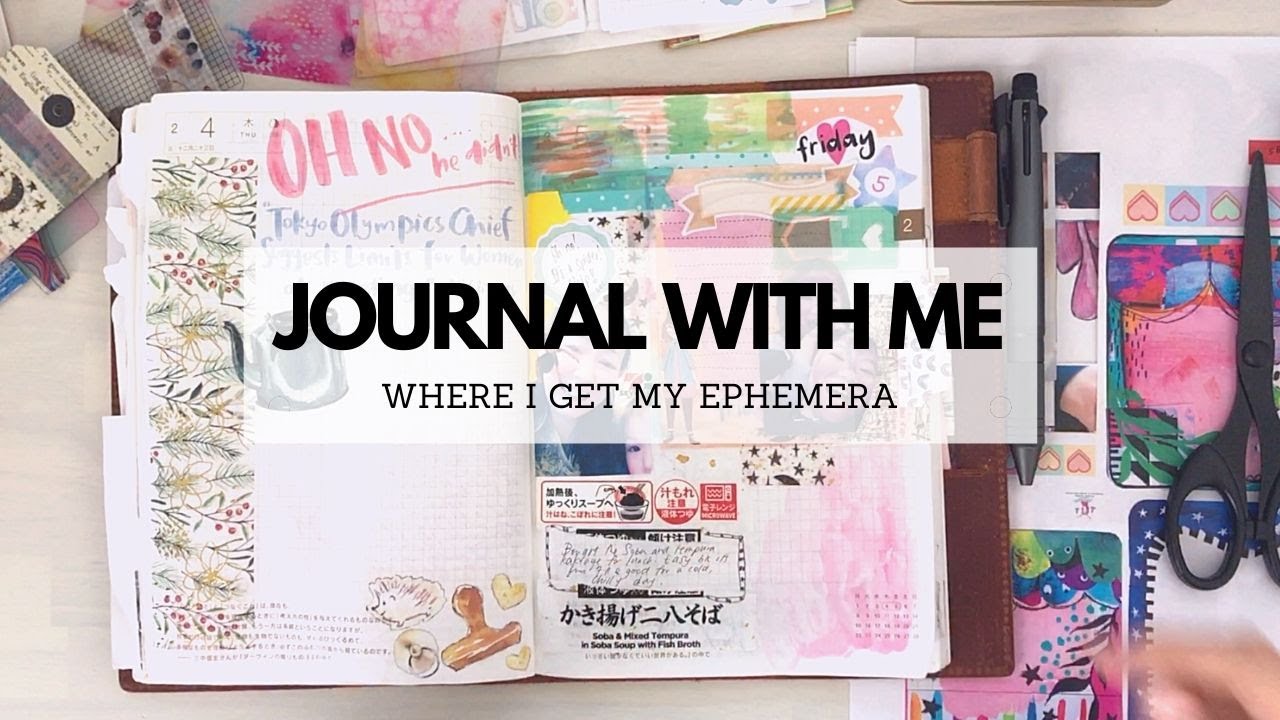 Creative Journal With Me Hobonichi Cousin Avec Ep 3-2021 Where I get my ephemera