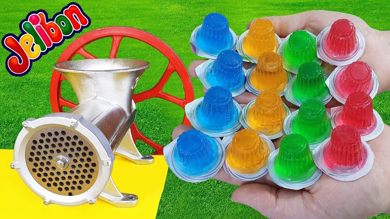 EXPERIMENT MEAT GRINDER vs COLORFUL JELLY COOL EFFECT | BUBBLE GUM vs Meat Grinder