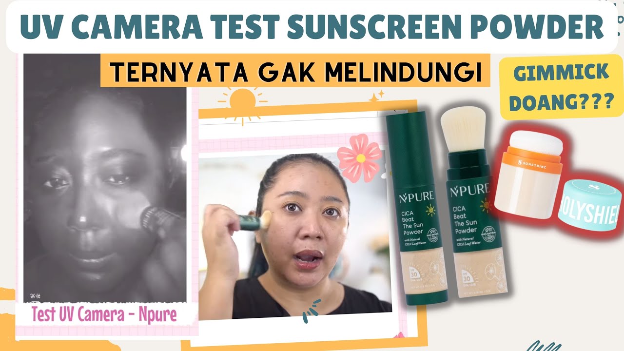 WEARTEST SUNSCREEN POWDER PAKE UV CAMERA | SUNSCREEN POWDER NPURE, SUNSCREEN POWDER SOMETHINC