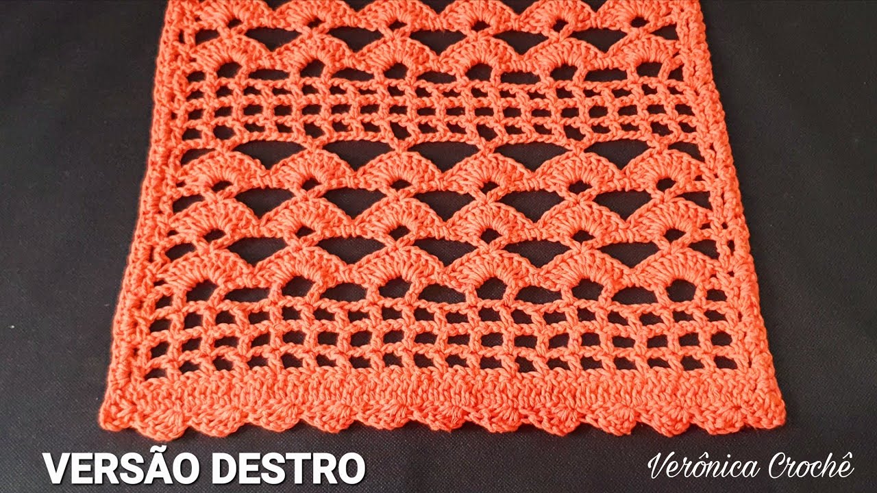 🧡 Caminho de mesa em croche/Trilho de mesa em croche/Passo a passo/Para iniciantes(Versão destro)