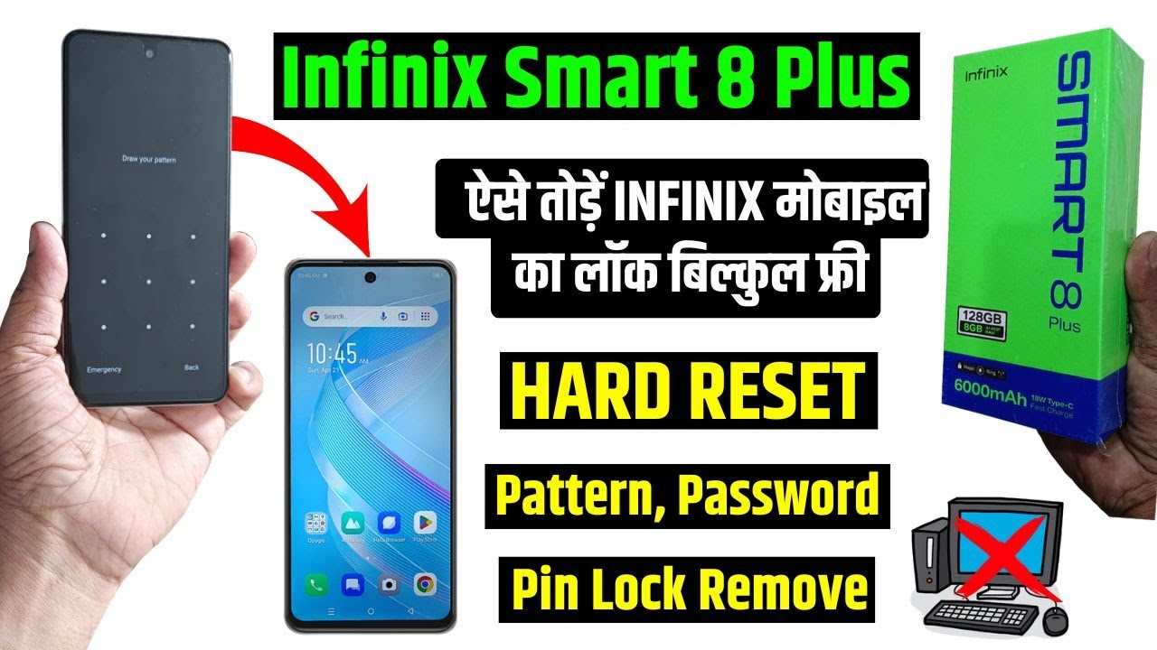 Infinix Smart 8 Plus Hard Reset & unlock - without pc | Infinix X6526 ka lock kaise tode