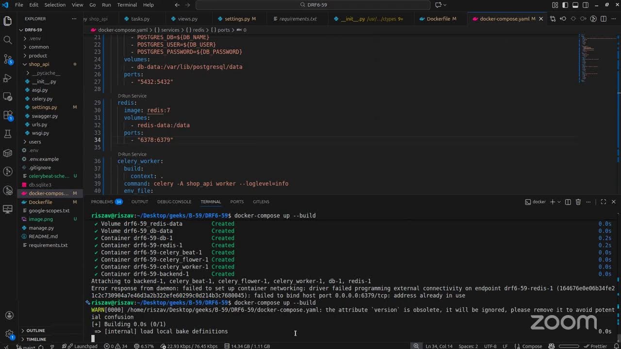 DRF-59, lesson 7, docker-compose