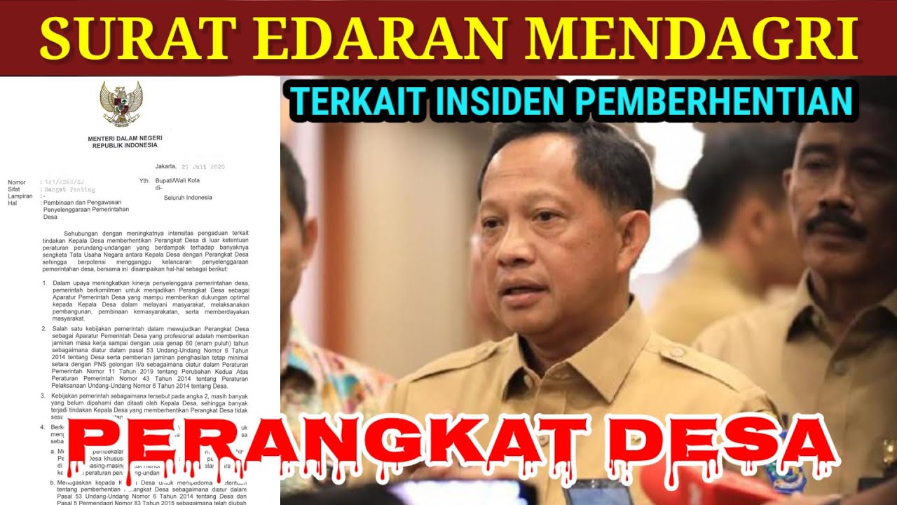 SURAT EDARAN MENDAGRI ATAS INSIDEN PEMBERHENTIAN PERANGKAT DESA