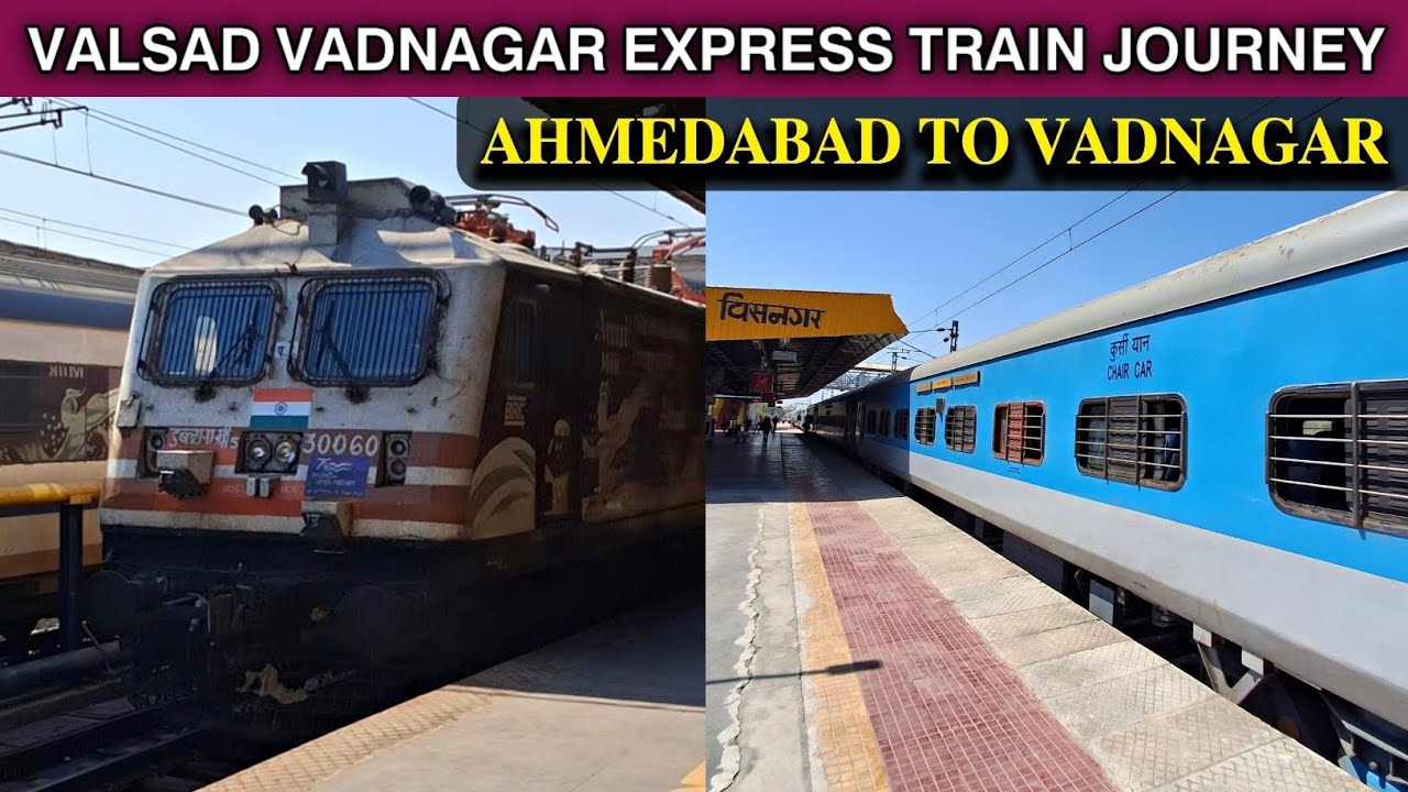 Valsad Vadnagar Intercity Express Journey | Ahmedabad to Vadnagar | AMUL WAP-5 😍