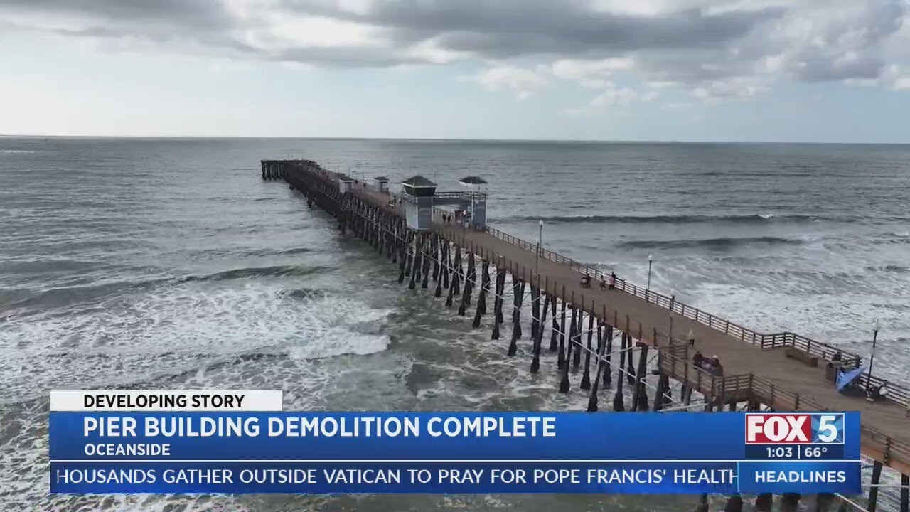Demolition complete in section of Oceanside Pier damaged by fire