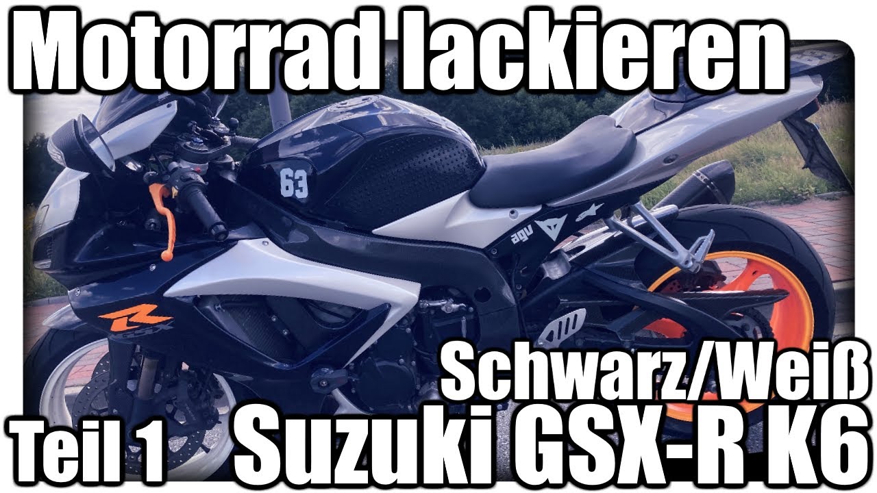 Motorrad lackieren Teil 1 / Suzuki GSX-R K6 Schwarz Weiß lackieren / GSX-R K6 Black White Paintjob