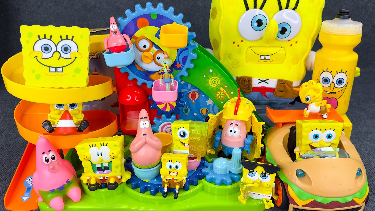 [Toy ASMR] Satisfying Unboxing Pororo, SpongeBob SquarePants Water Slide Pool & Playground 🧽