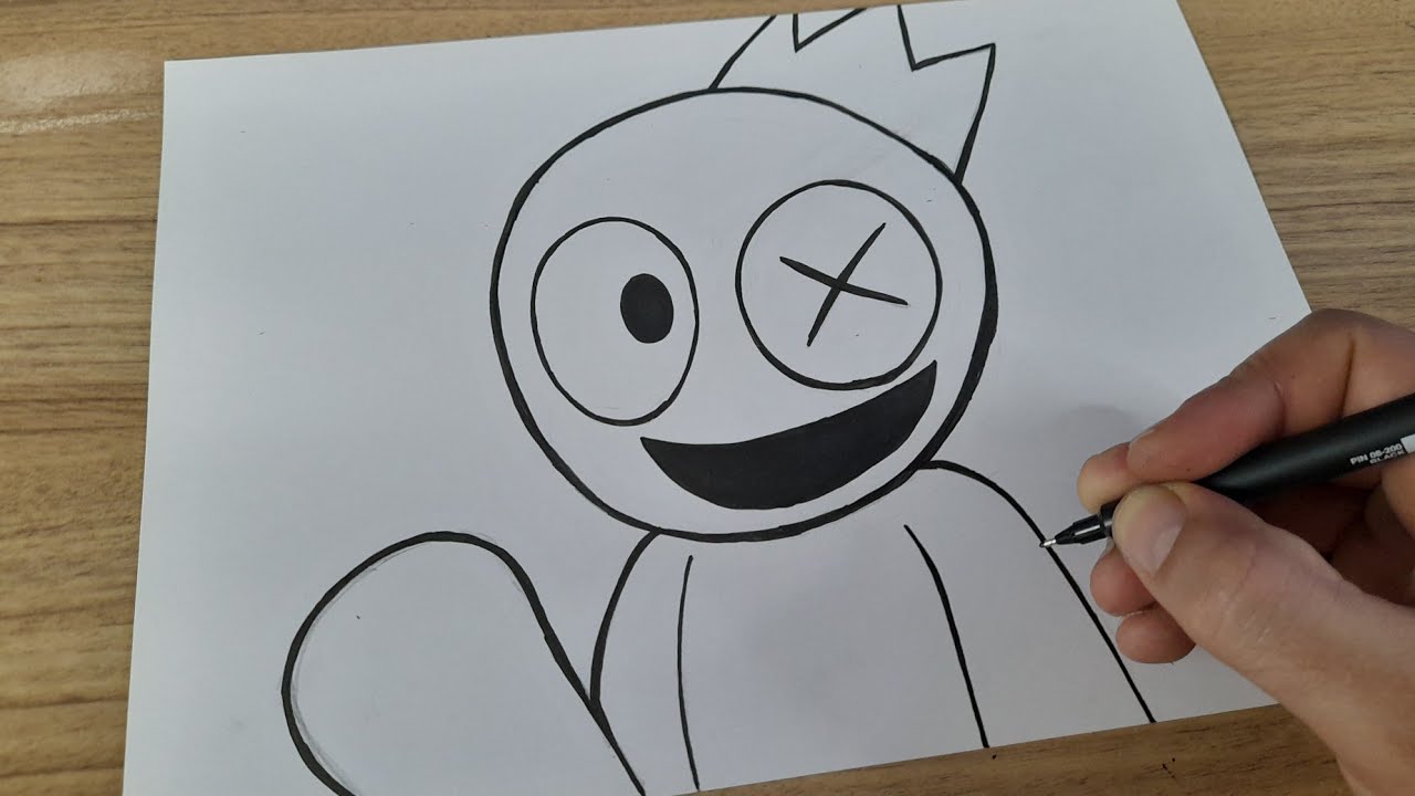 COMO DESENHAR AZUL BABÃO CHIBI | RAINBOW FRIENDS | ROBLOX