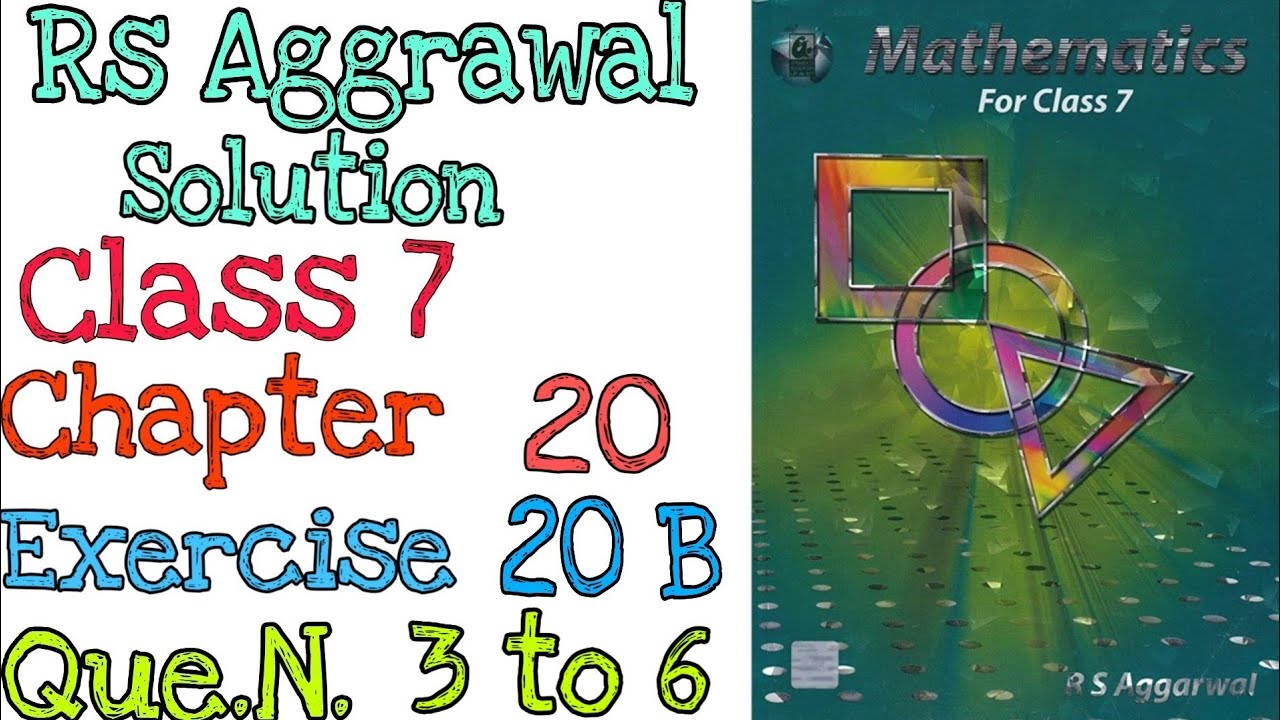 Rs Aggarwal Class 7 Exercise 20B Question number 3,4,5,6 | Mensuration | MD Sir