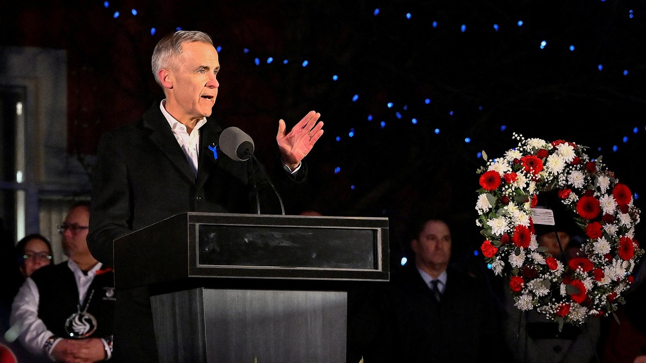 Mark Carney speaks at Tumbler Ridge vigil