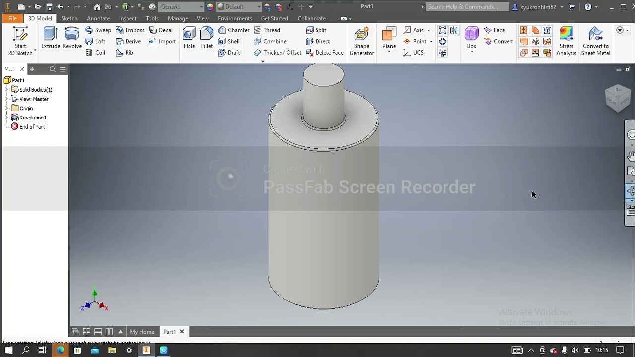 TUTORIAL AUTODESK INVENTOR, 3D CAD MODELLING, Gelas Parfum