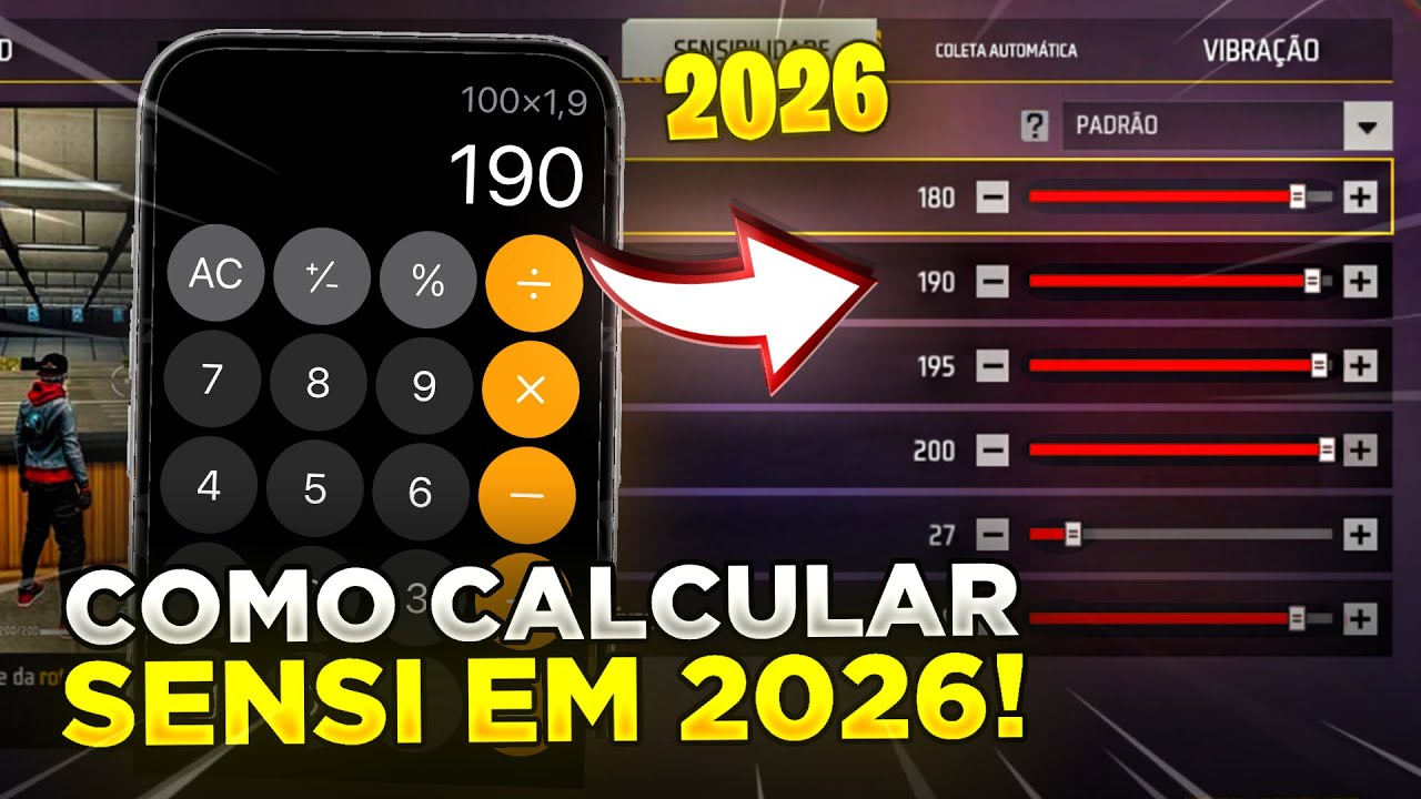 ACHE A SUA SENSI EM 2026! COMO AJUSTAR A PR&Oacute;PRIA SENSIBILIDADE no FREE FIRE 🔥 (Passo a Passo)