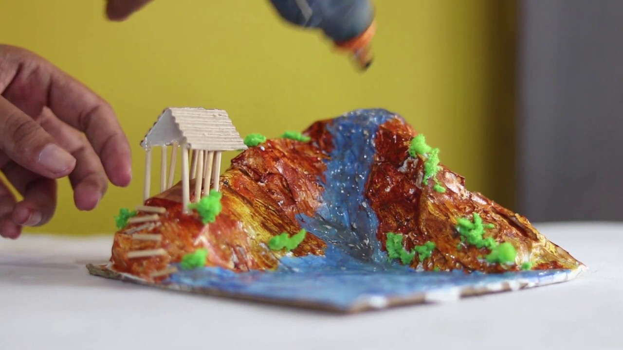 DIY HOT GLUE WATERFALL | Realistic waterfall making |