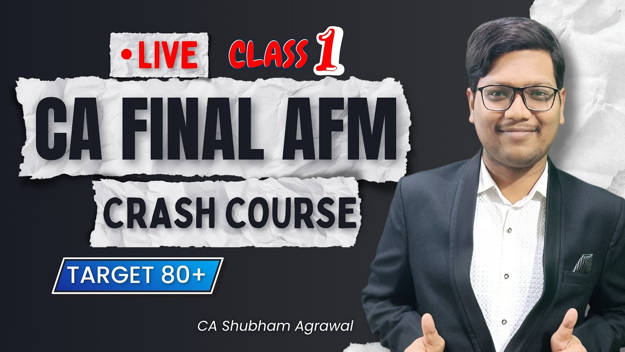 CA Final AFM | Crash Course | Live Batch | May 2026 Exams | Security Valuation | Target 80+