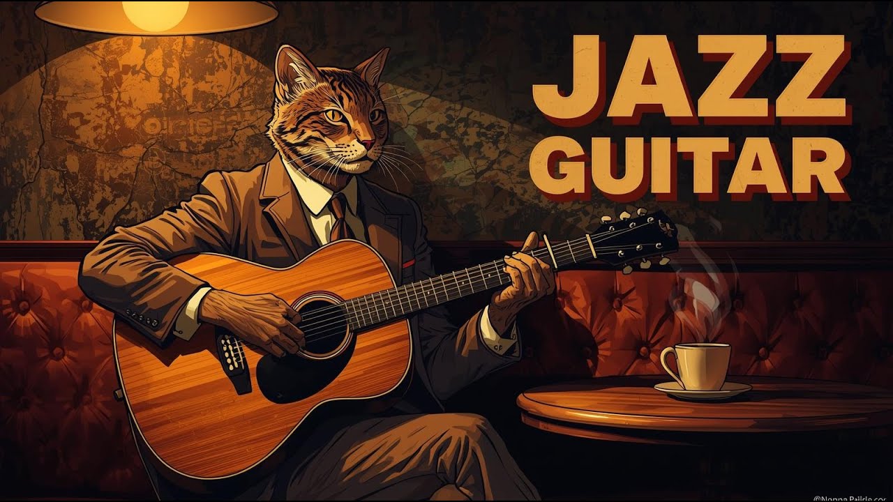 Calm Jazz Guitar Café Vibes 🎸🐱 | LoFi Cat Artist Music to Concentrate#LoFiCat #CafeJazz #ChillBeats