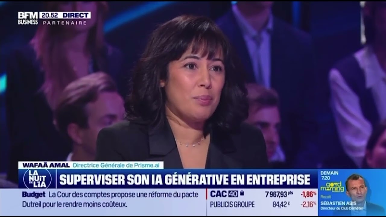 🎙️Interview exclusive – Wafaâ AMAL, Directrice Générale Prisme.ai à La Nuit de l’IA sur BFM Business