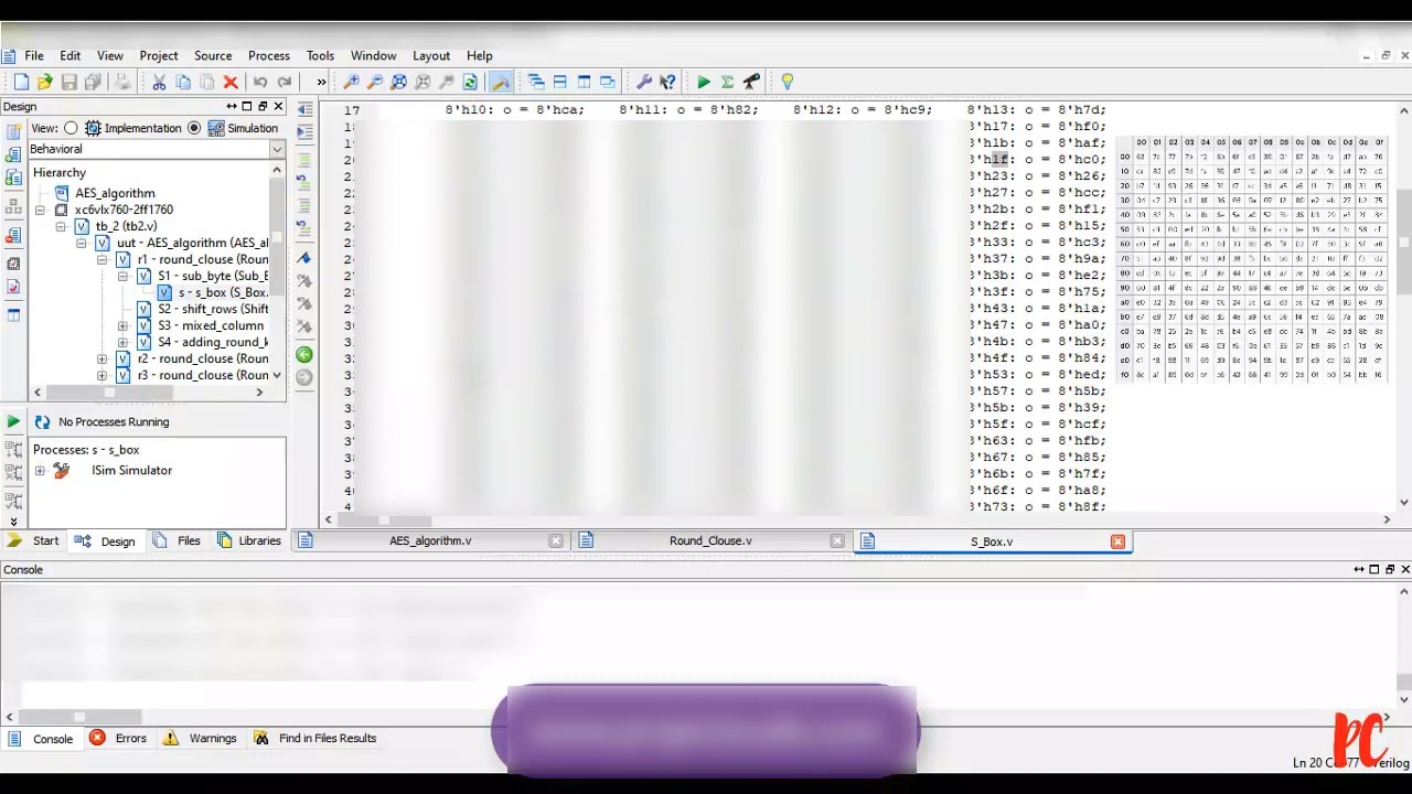 Advanced Encryption Standard - Design in Verilog