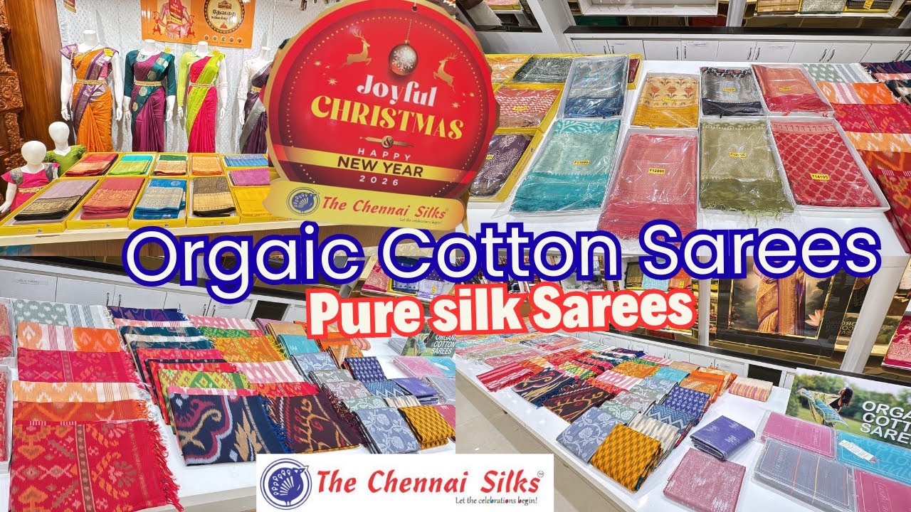 Сари из чистого шелка Chennai Silks из мягкого шелка, рождественская и новогодняя коллекция | Tus...