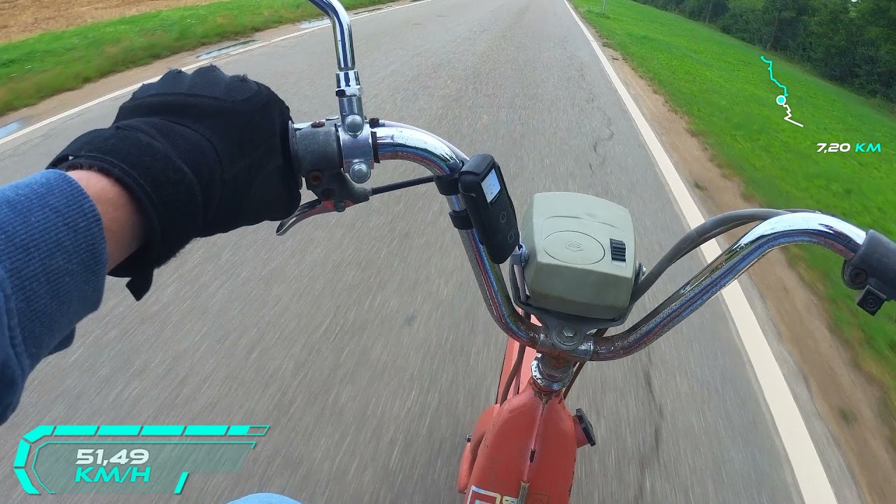 Von Hähnlein nach Riedstadt mit der Piaggio Ciao 30min Mofa Tour inkl. km/h und Motorsound