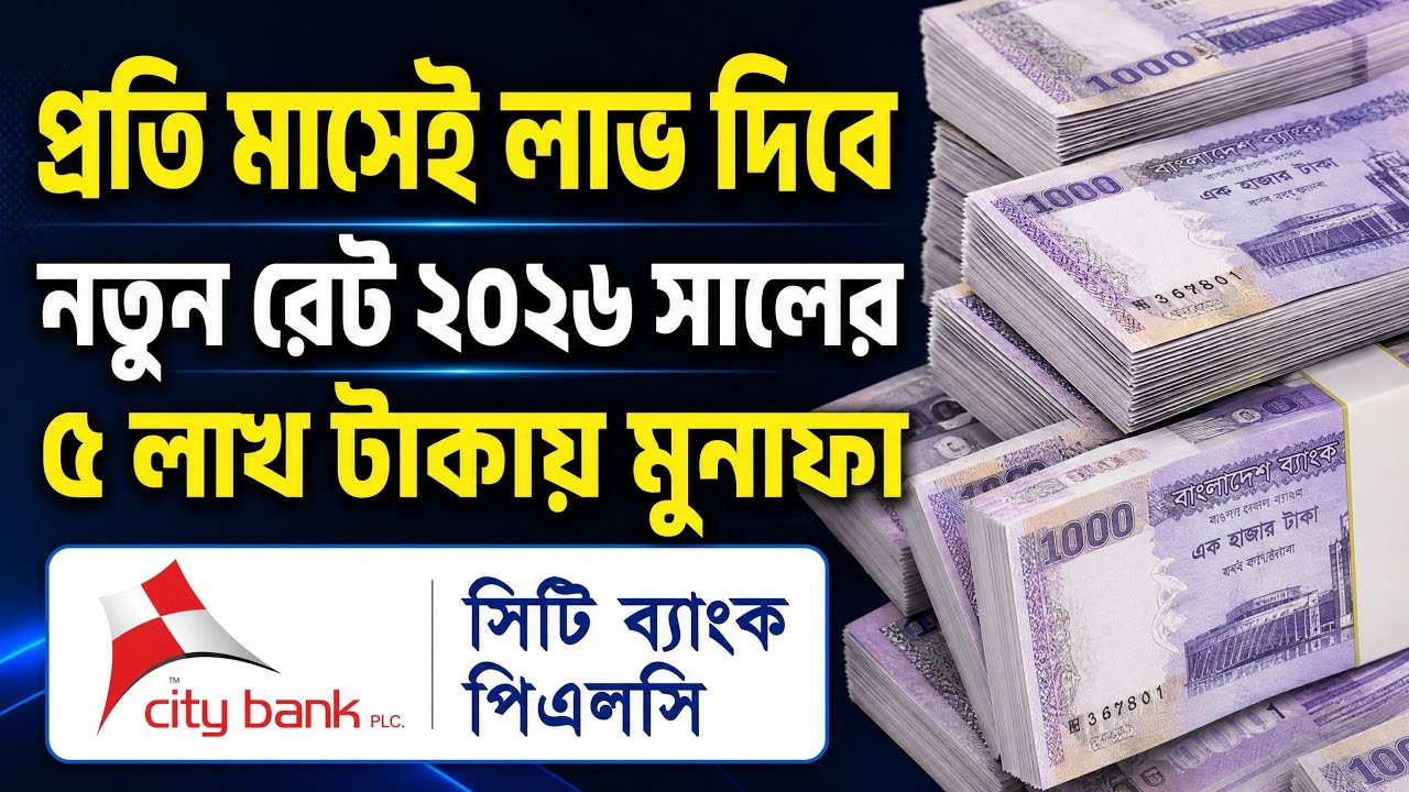 সিটি ব্যাংকে ৫ লাখ টাকা FDR করলে প্রতি মাসে লাভ ২০২৬? City Bank FDR Return 2026