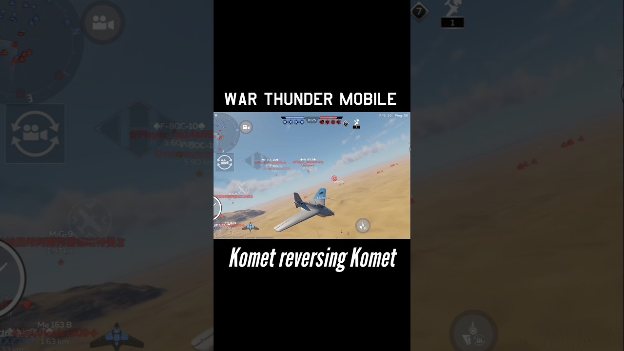 Me 163 Komet reversal against another Komet! - War Thunder Mobile