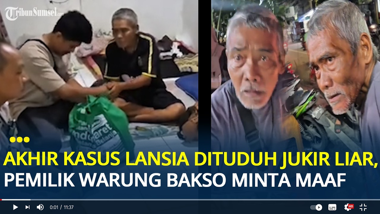 Akhir Polemik Viral Lansia Dituduh Jukir Liar, Pemilik Warung Bakso Mengaku Salah dan Minta Maaf